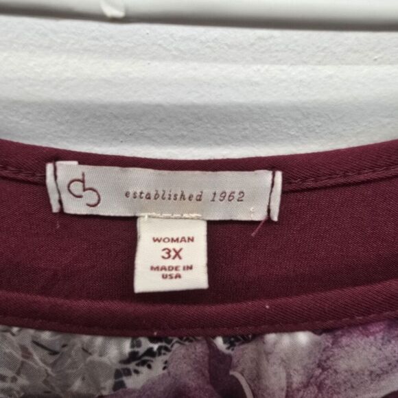 Dressbarn Floral Blouse Top  Sz 3X Plus Size Women's A4 - Picture 4 of 7